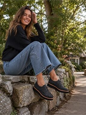 Eileen Fisher Harlow wool Oxford Lace-Up shoes